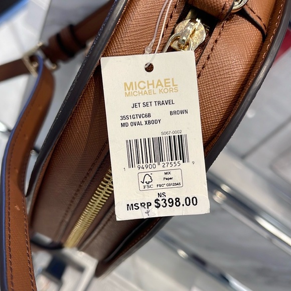Michael Kors Jet Set Travel Medium Signature Logo EW Crossbody Bag Brown NWT - Picture 14 of 16